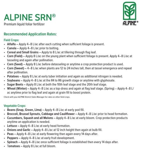 ALPINE SRN Product Sheet