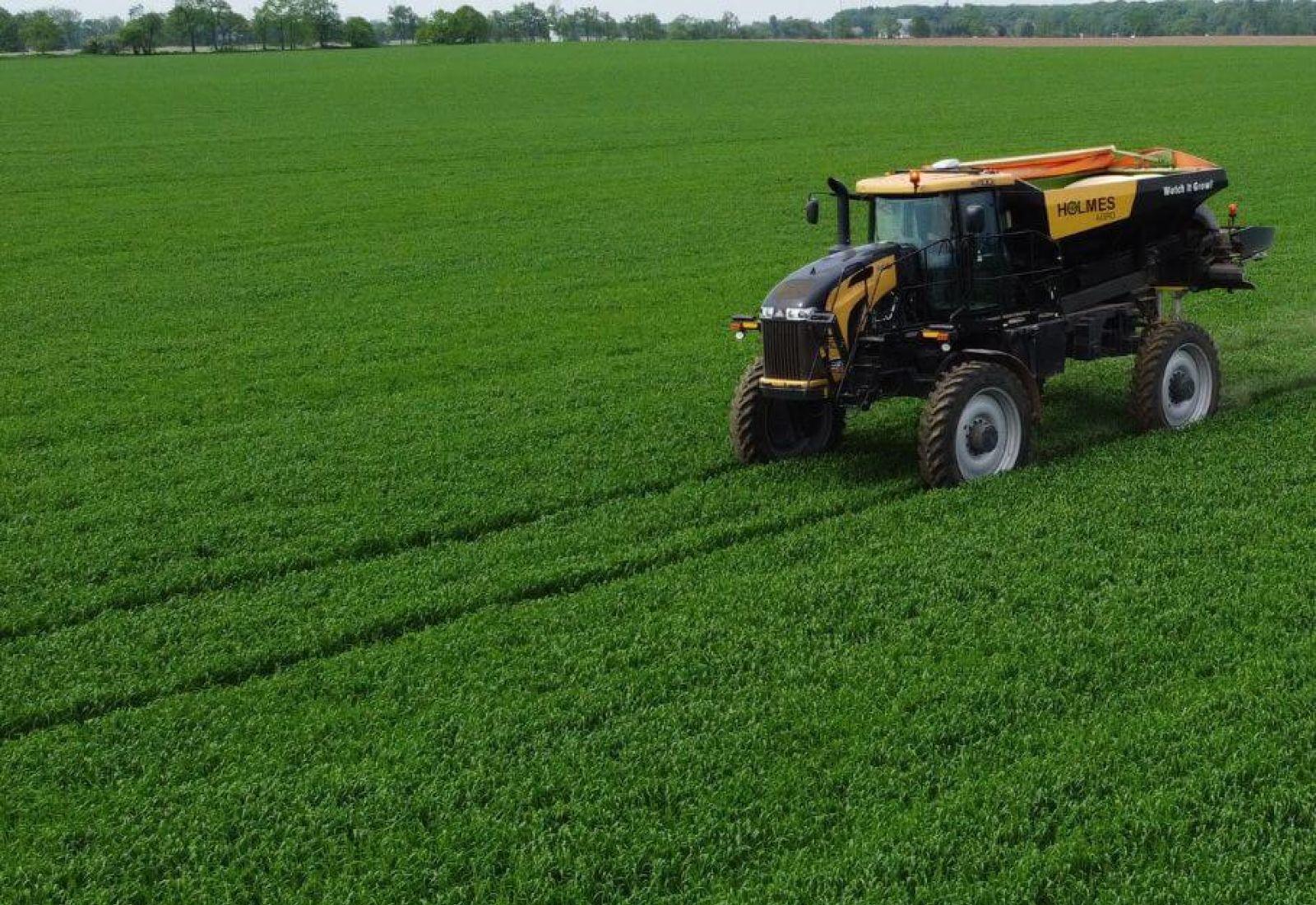 One of Holmes Agromart's vehicles on the field.