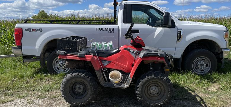 Soil Sampling image with Holmes Agro truck and equipment