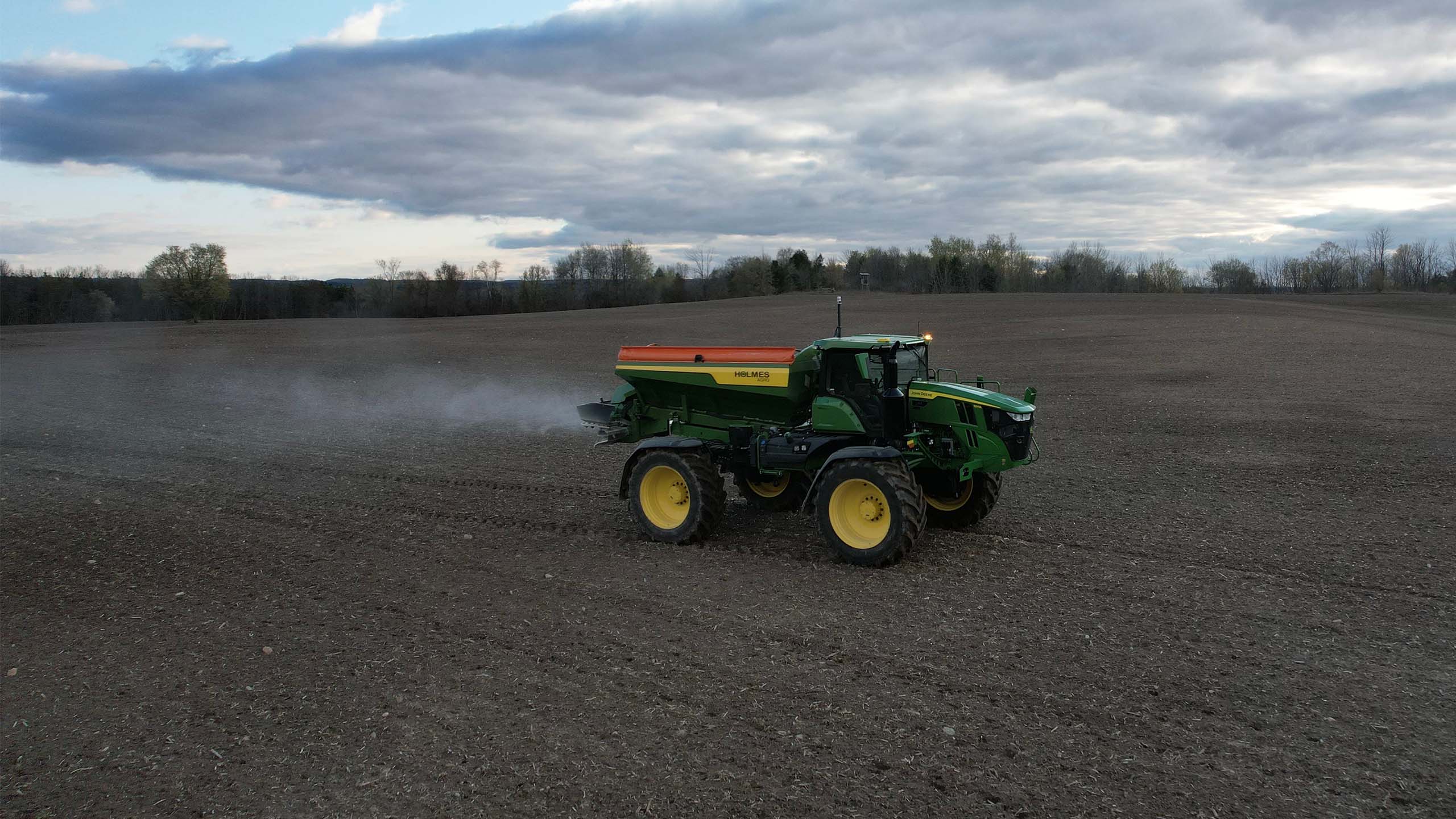 Holmes Agro agricultural equipment on crop