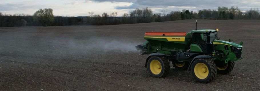 Holmes Agro agricultural equipment on crop