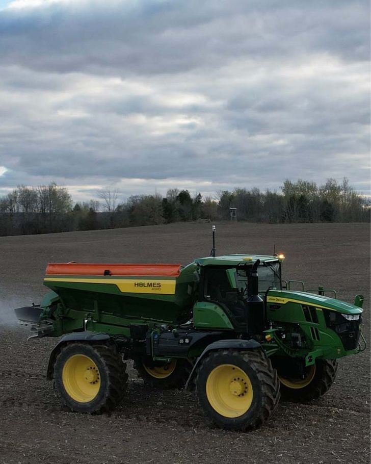 Holmes Agro agricultural equipment on crop